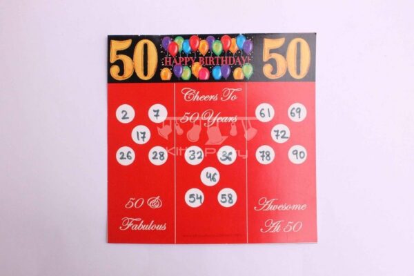 50th Birthday Tambola Tickets