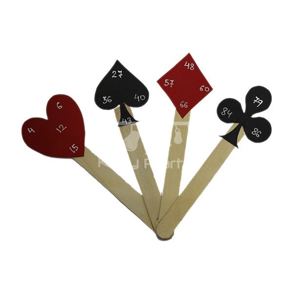 Casino Tambola Tickets (Sticks With Cards Symbol)