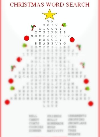 Christmas Word Search Paper Game