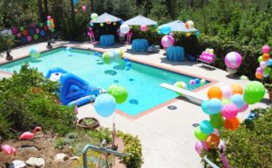 Kitty pool party theme